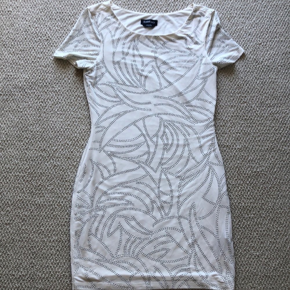 Bebe beautiful silver beaded dress